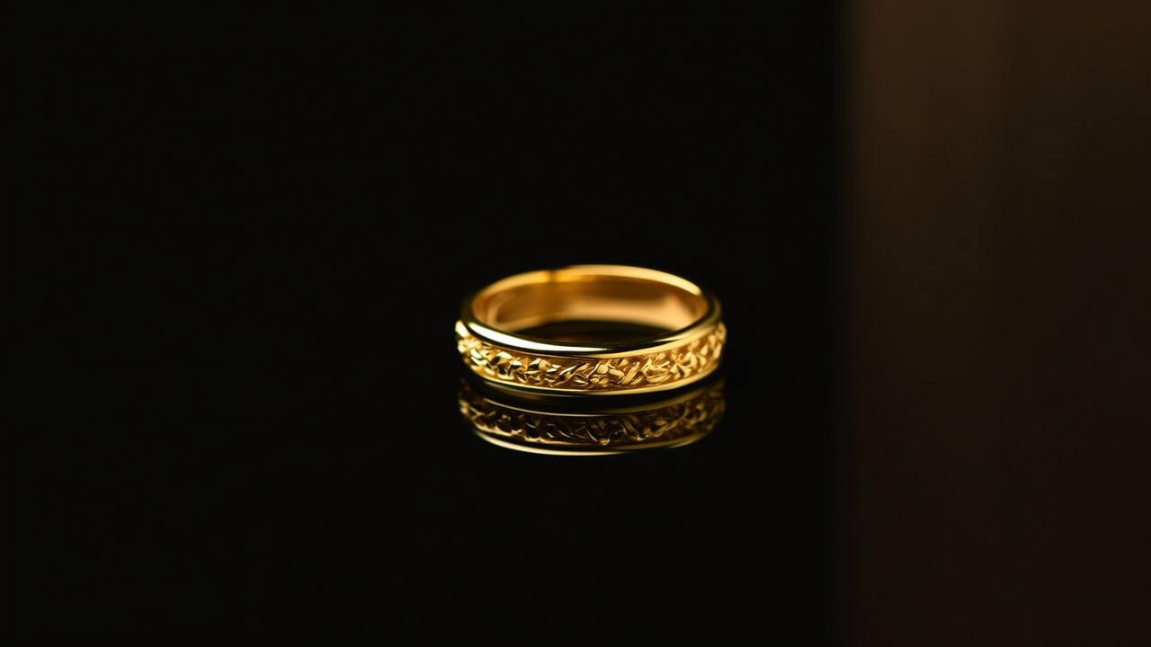 黄金的戒指图片