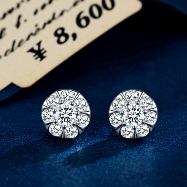 白金耳钉图片和价钱